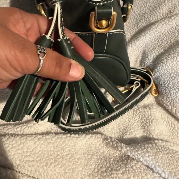 Dooney & Bourke Dark Green Leather Satchel color Ivy - Picture 4 of 10